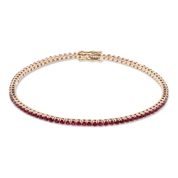 18ct Rose Gold & Ruby Line Style Bracelet - 2.60ct