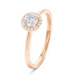18ct Rose Gold & 0.34ct Diamond Halo Ring