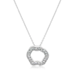 18ct White Gold Abstract 1.00ct Diamond Pendant Necklace