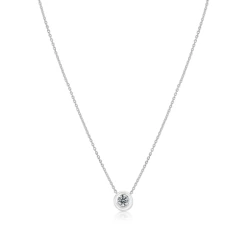 18ct White Gold 0.08ct Diamond Slider Necklace