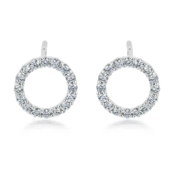 18ct White Gold 0.46ct Diamond Open Circle Earrings