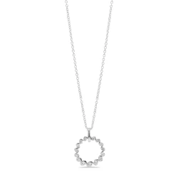 18ct White Gold & Graduated Diamond Small Open Circle Pendant