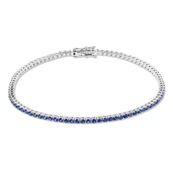 18ct White Gold Sapphire Line Style Bracelet - 2.60ct