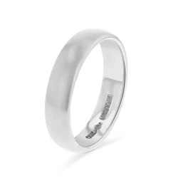 18ct White Gold Satin Finish 4.5mm Wedding Ring