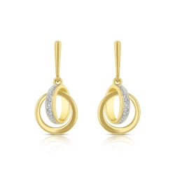 18ct Yellow Gold 0.04ct Diamond Linked Circle Earrings