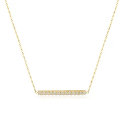 18ct Yellow Gold 0.38ct Diamond Bar Necklace