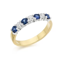 18ct Yellow Gold 0.70ct Sapphire & Diamond Eternity Ring