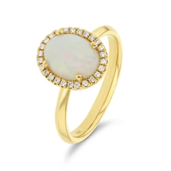 18ct Yellow Gold 1.42ct Opal & Diamond Ring