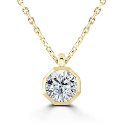 18ct Yellow Gold Bezel Set 0.50ct Diamond Necklace