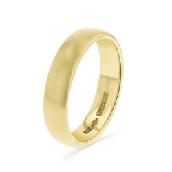 18ct Yellow Gold Satin Finish 4.5mm Wedding Ring