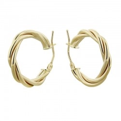 9ct Yellow Gold Twisted Tube Hoop Earrings