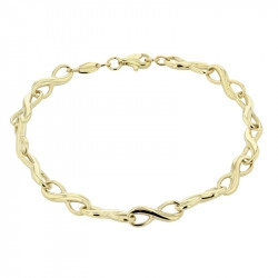 9ct Yellow Gold Infinity Link Bracelet