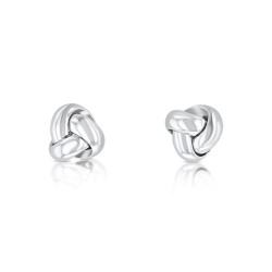 9ct White Gold Three Strand Knot Design Earrings