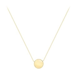 9ct Yellow Gold Trace Chain & Plain Round Disc Pendant