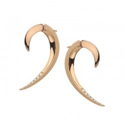 Shaun Leane Rose Gold Vermeil & Diamond Hook Earrings - Size 1