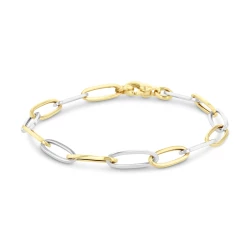 9ct Mixed Gold Paperclip Link Bracelet