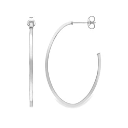 9ct White Gold 40mm Open Oval Hoops