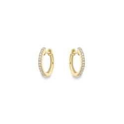 9ct Yellow Gold 0.09ct Diamond Hoop Earrings