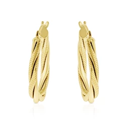 9ct Yellow Gold 24mm Twisted Hoop Earrings