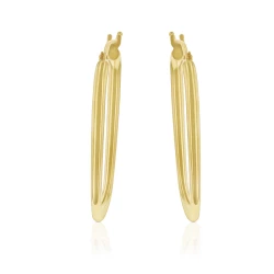 9ct Yellow Gold 27mm Squared Hoop Earrings