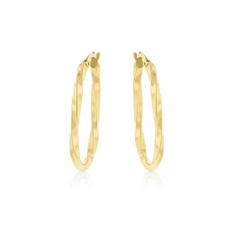 9ct Yellow Gold 30mm Twisted Hoop Earrings