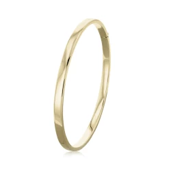 Classic 9ct Yellow Gold 4mm Oval Bangle