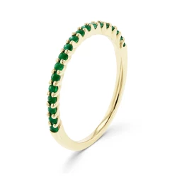 9ct Yellow Gold & Emerald Stacking Ring