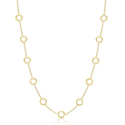 9ct Yellow Gold Chain & Circle Link Necklace
