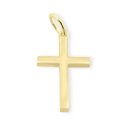 9ct Yellow Gold Plain Solid Cross Pendant