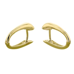 9ct Yellow Gold Rounded Tapered Huggy Hoop Earrings