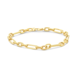 9ct Yellow Gold Twisted Oval Link Bracelet