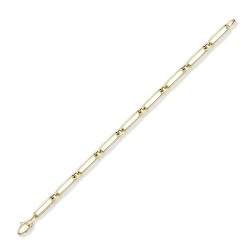 9ct Yellow Gold Open Oval & Circle Link Bracelet				