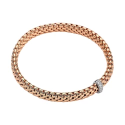 Fope Vendome Rose Gold Flex'it Bracelet with Diamond Rondel