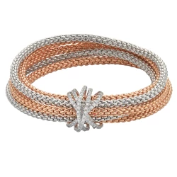 Fope 18ct White & Rose Gold Solo Five Strand Bracelet - 1.31ct					