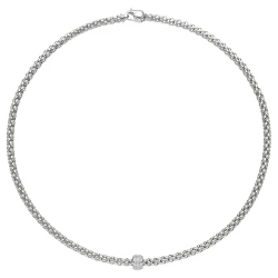 Fope 18ct White Gold & Diamond Solo Collection Necklet - 43cm