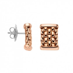 Fope Essentials Rose Gold Bar Stud Earrings