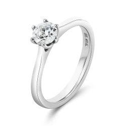 KC Collection Platinum 0.50ct Diamond Solitaire Ring