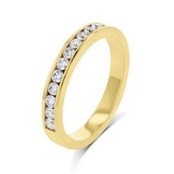 18ct Yellow Gold & 0.32ct Diamond Set Wedding Ring