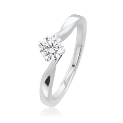 Lois Collection Platinum & Diamond Solitaire Engagement Ring - 0.37ct