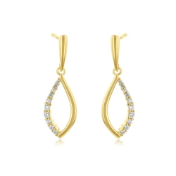 Marquise 18ct Yellow Gold 0.18ct Diamond Earrings