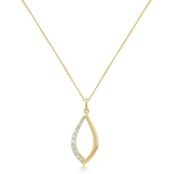 Marquise 18ct Yellow Gold 0.23ct Diamond Necklace