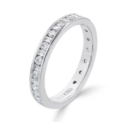 Platinum 0.50ct Diamond Channel Set 3mm Wedding Ring