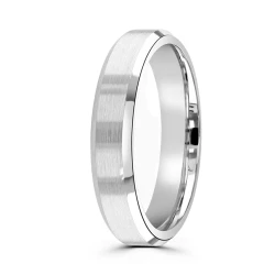 Platinum 6mm Bevelled Edge Ring