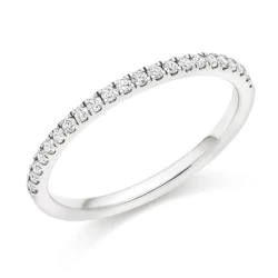 Platinum & 0.25ct Diamond Half Set Wedding Ring