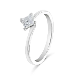 Platinum & 0.42ct Princess Cut Diamond Ring
