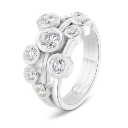 Platinum & 1.73ct Diamond Bubble Ring