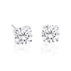 Platinum & Diamond Classic Design Stud Earrings - 1.43ct