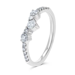 Platinum & Diamond Curved Tiara Ring