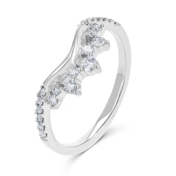 Platinum & Diamond Staggered "V" Tiara Ring