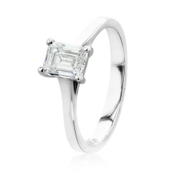Platinum & Emerald Cut 0.73ct Diamond Ring
